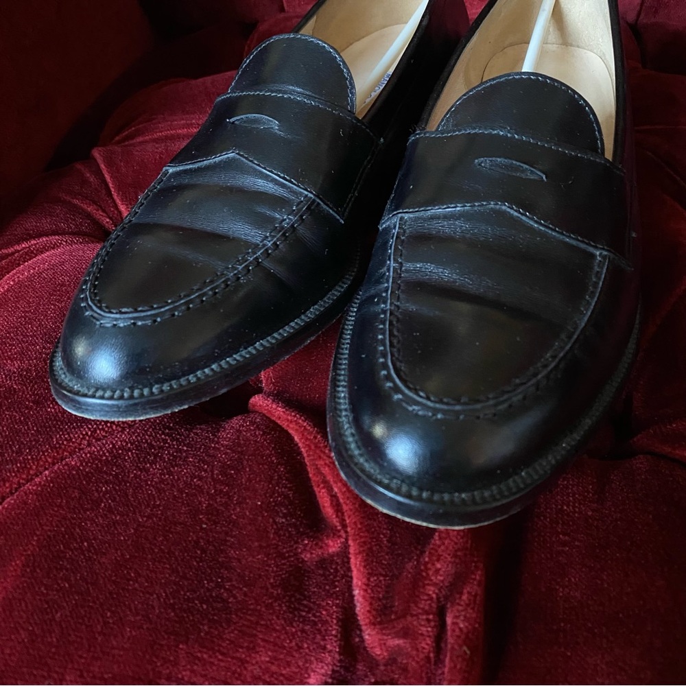 SOLD Vintage Manolo Blahnik - Black Leather Loafers - size 9.5 10 40.5 EU - Picture 5 of 13